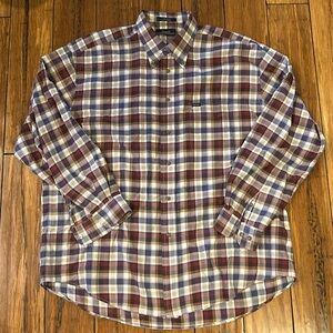 Faconnable Button Down Dress Shirt Classic Casual Plaid  Mens Size XXL